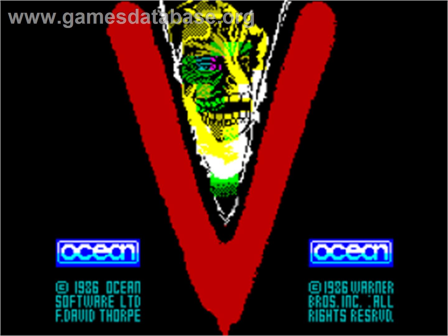 V - Sinclair ZX Spectrum - Artwork - Title Screen