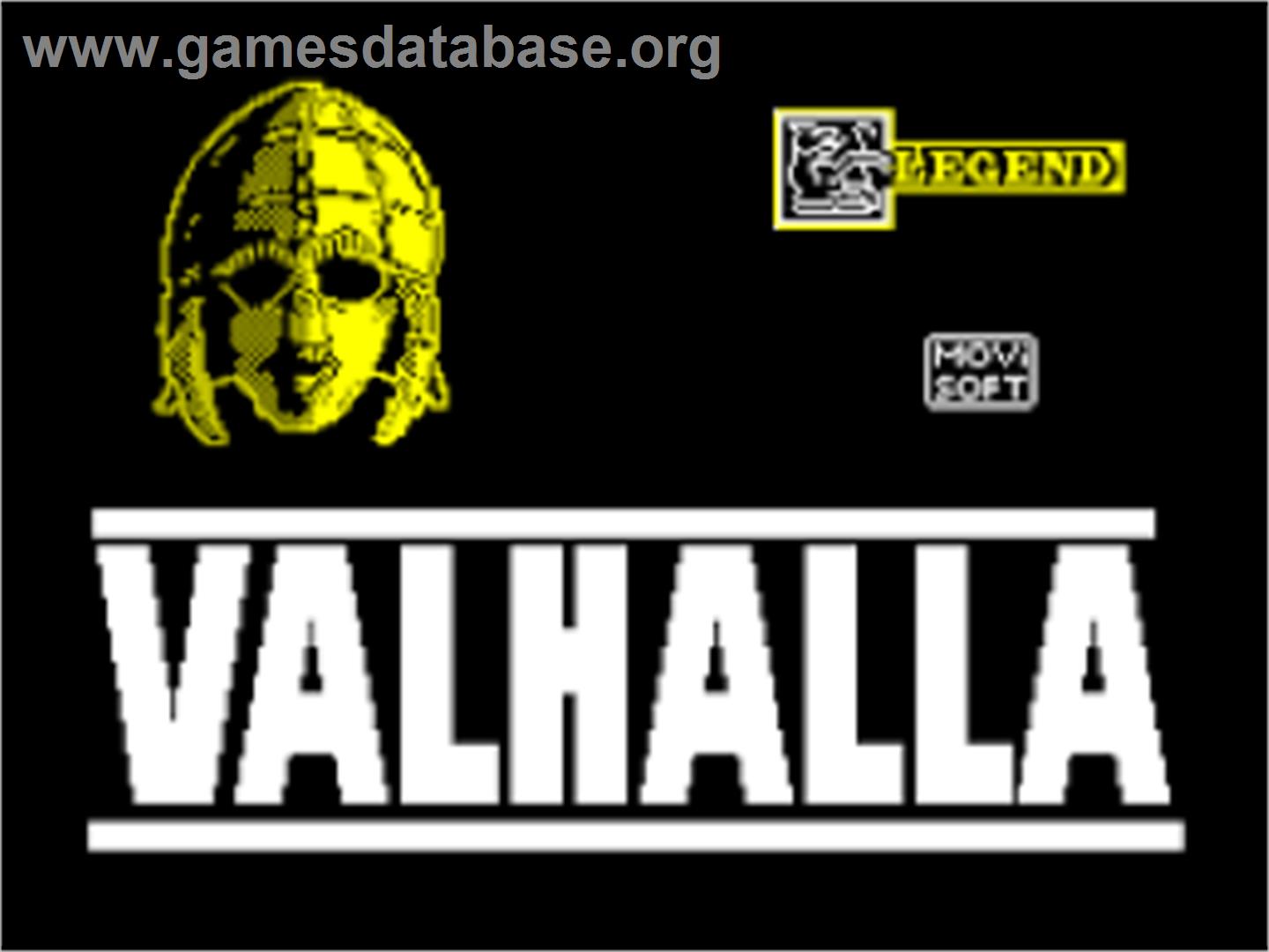 Valhalla - Sinclair ZX Spectrum - Artwork - Title Screen