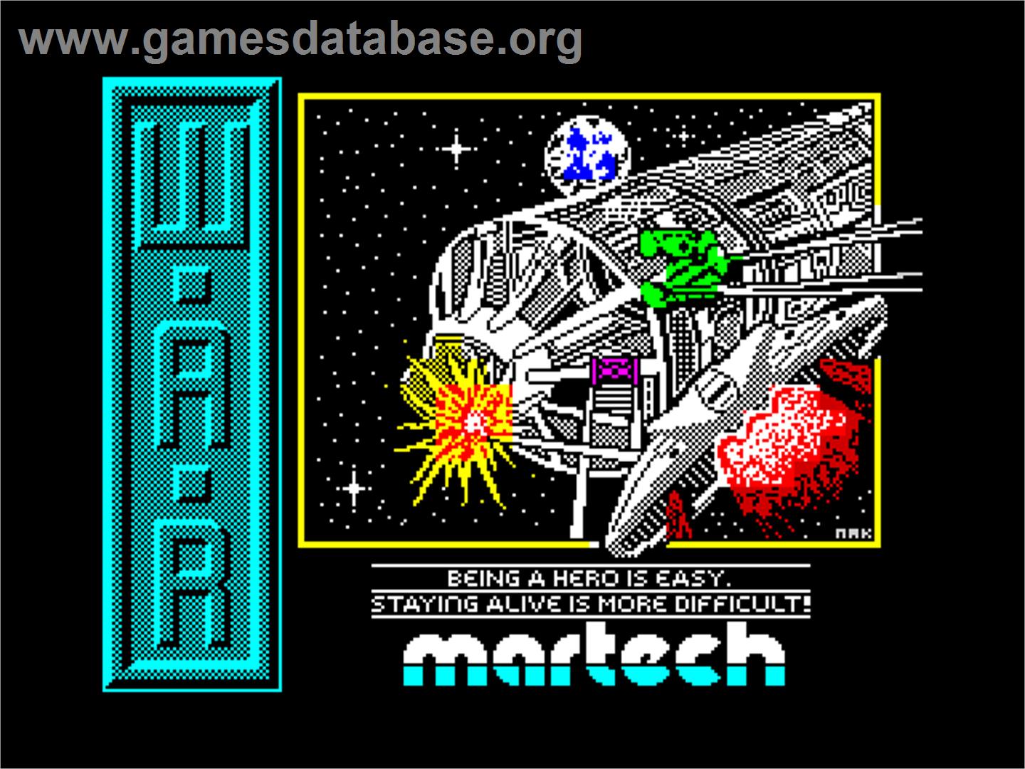 W.A.R - Sinclair ZX Spectrum - Artwork - Title Screen