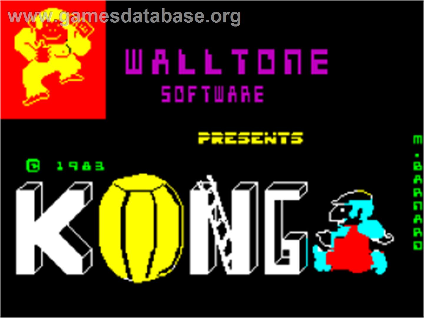 Wally Kong - Sinclair ZX Spectrum - Artwork - Title Screen