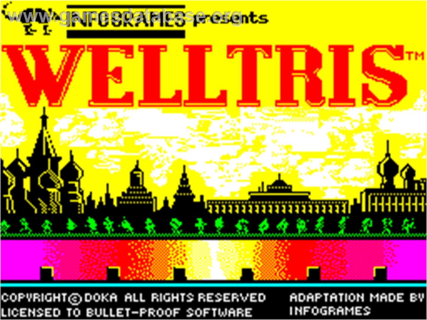 Welltris - Sinclair ZX Spectrum - Artwork - Title Screen