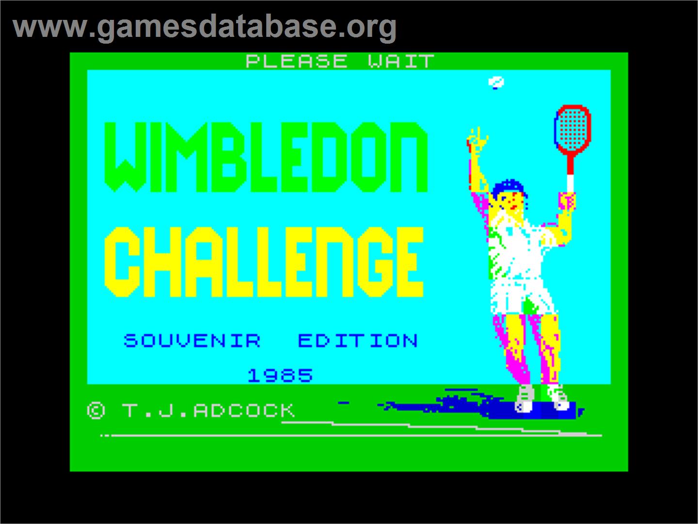 Wimbledon Challenge - Souvenir Edition - Sinclair ZX Spectrum - Artwork - Title Screen