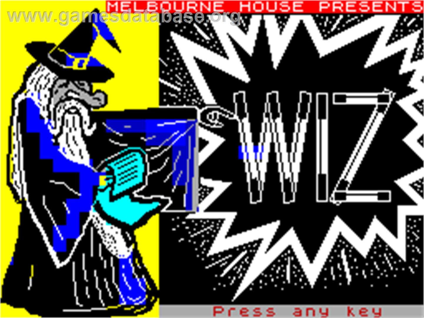 Wiz - Sinclair ZX Spectrum - Artwork - Title Screen