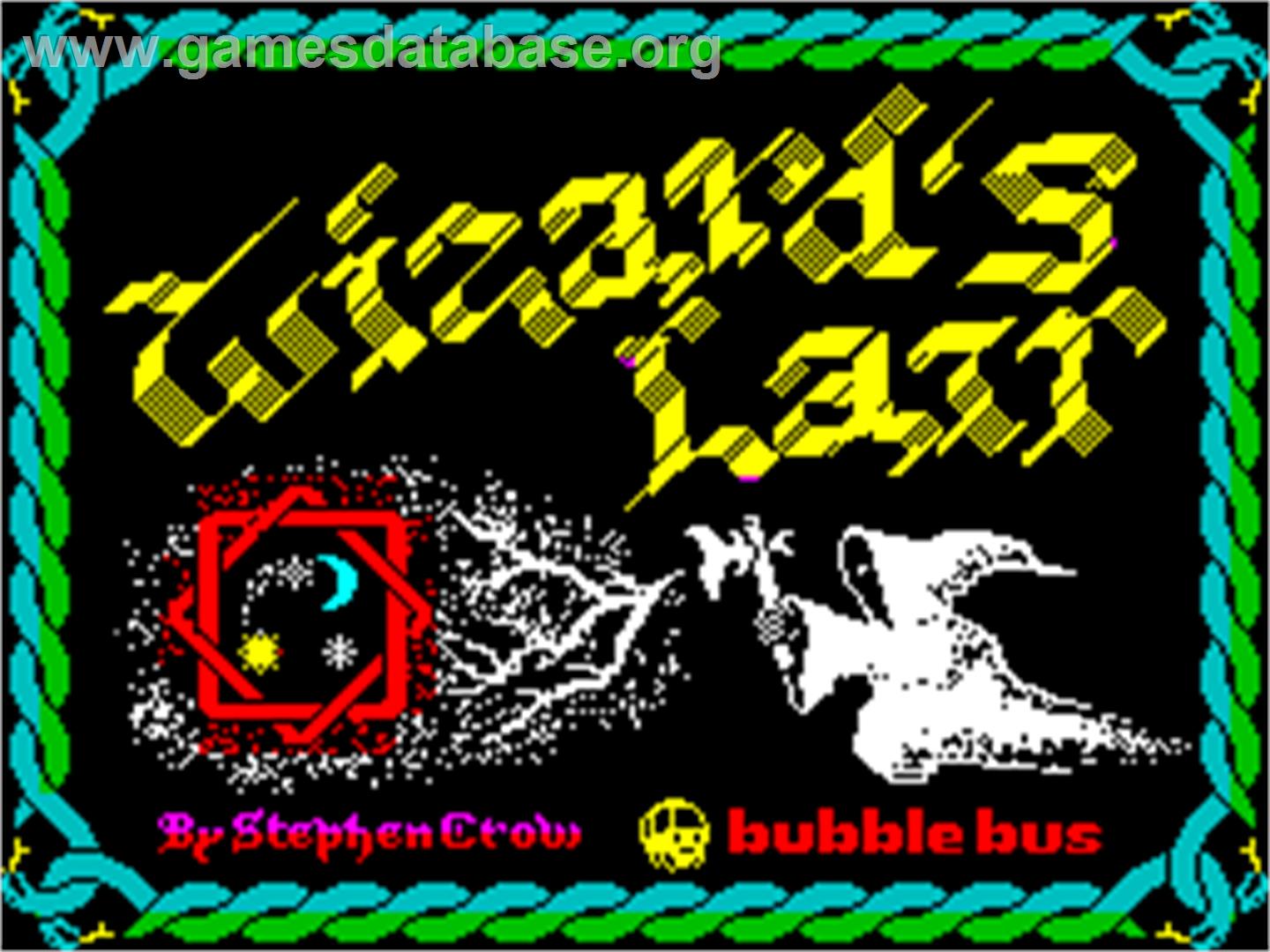 Wizard's Lair - Sinclair ZX Spectrum - Artwork - Title Screen