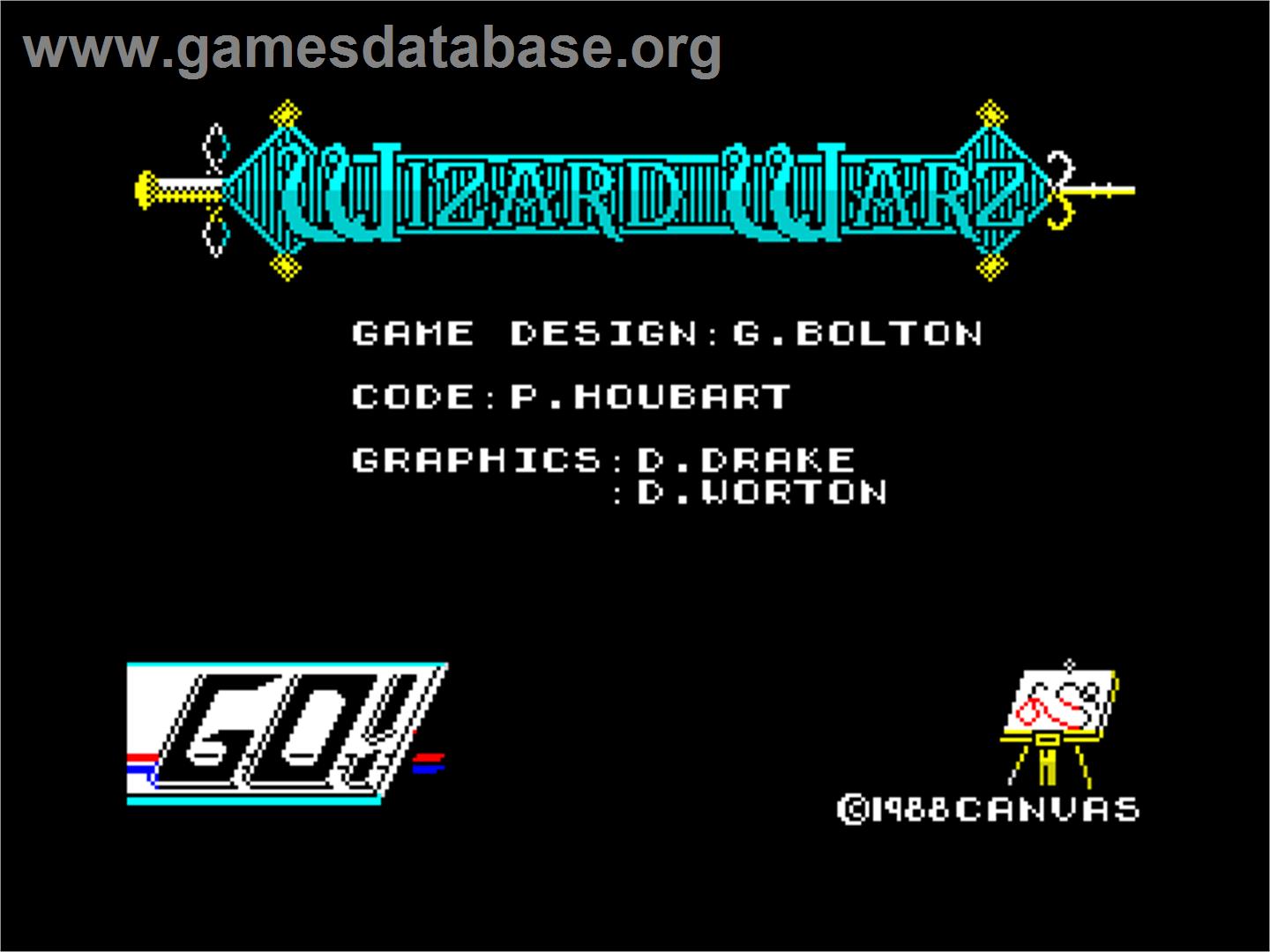 Wizard Warz - Sinclair ZX Spectrum - Artwork - Title Screen