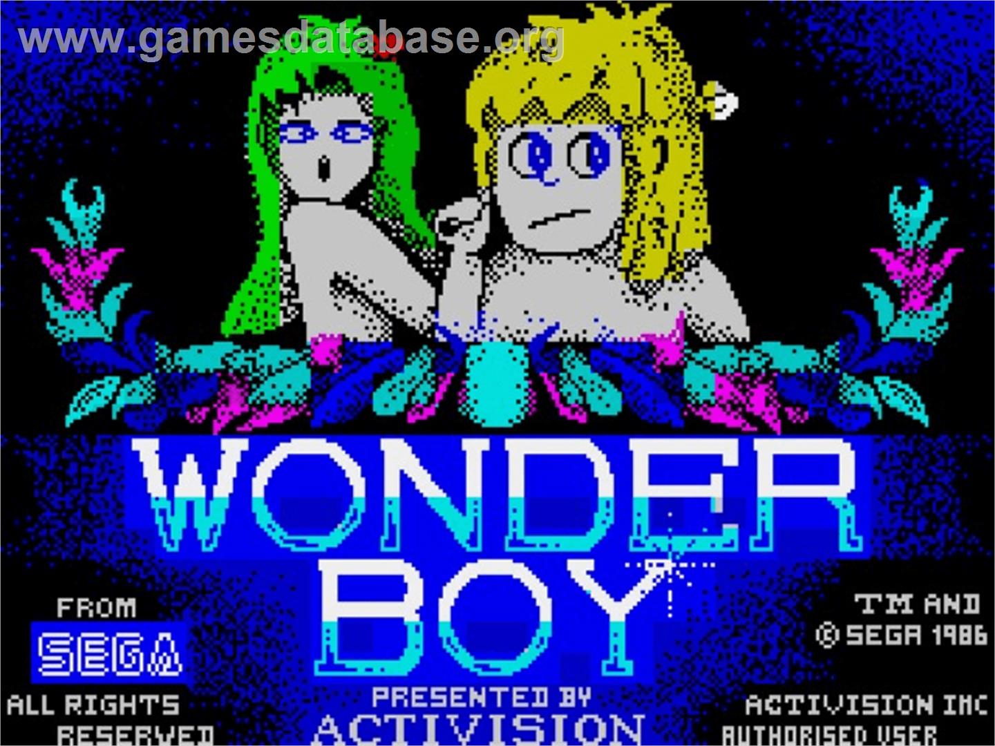 Wonder Boy - Sinclair ZX Spectrum - Artwork - Title Screen