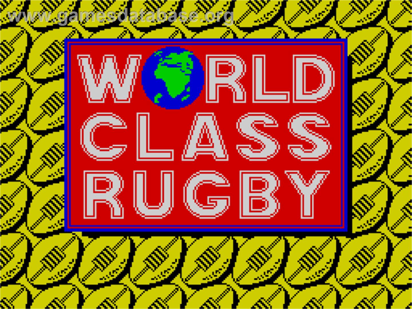 World Class Rugby - Sinclair ZX Spectrum - Artwork - Title Screen
