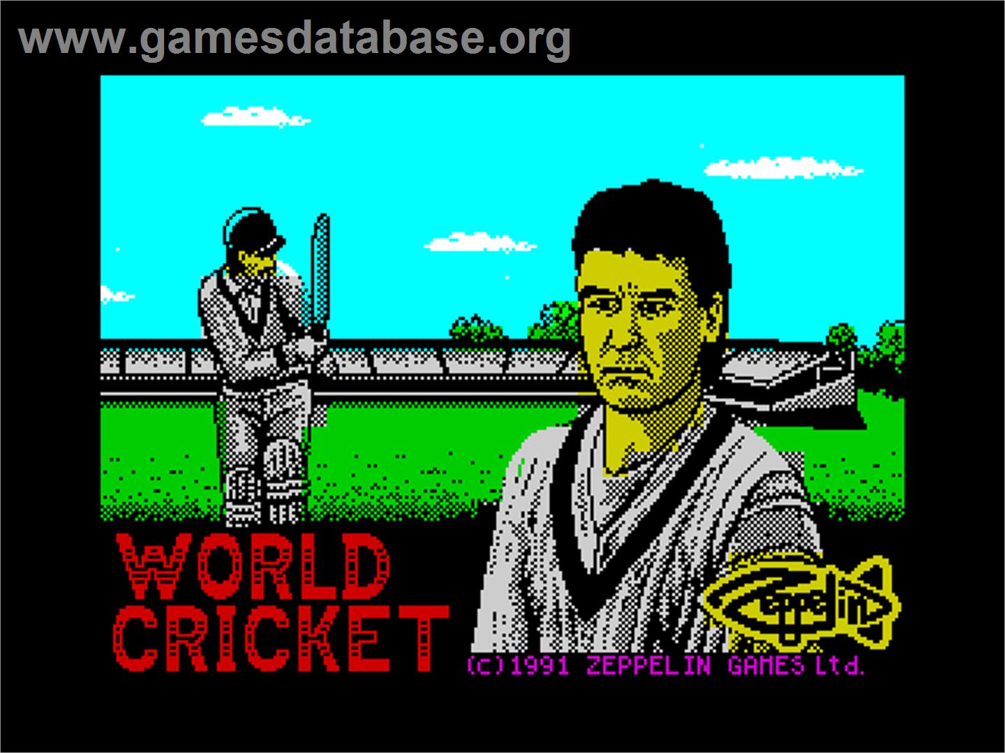 World Cricket - Sinclair ZX Spectrum - Artwork - Title Screen