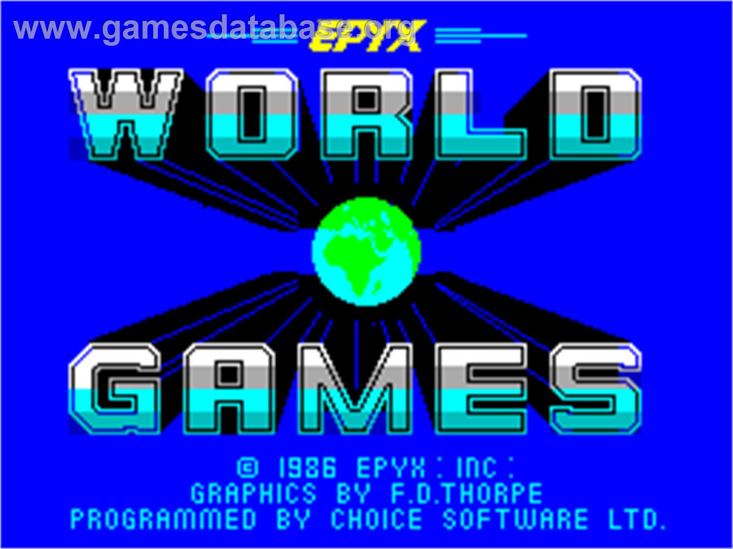 World Games - Sinclair ZX Spectrum - Artwork - Title Screen