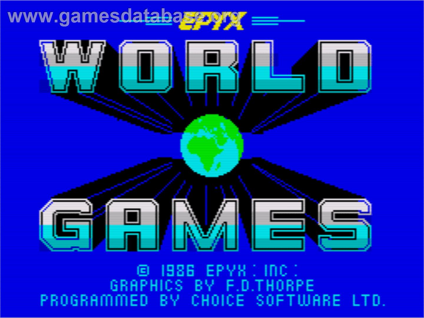 World Games - Sinclair ZX Spectrum - Artwork - Title Screen