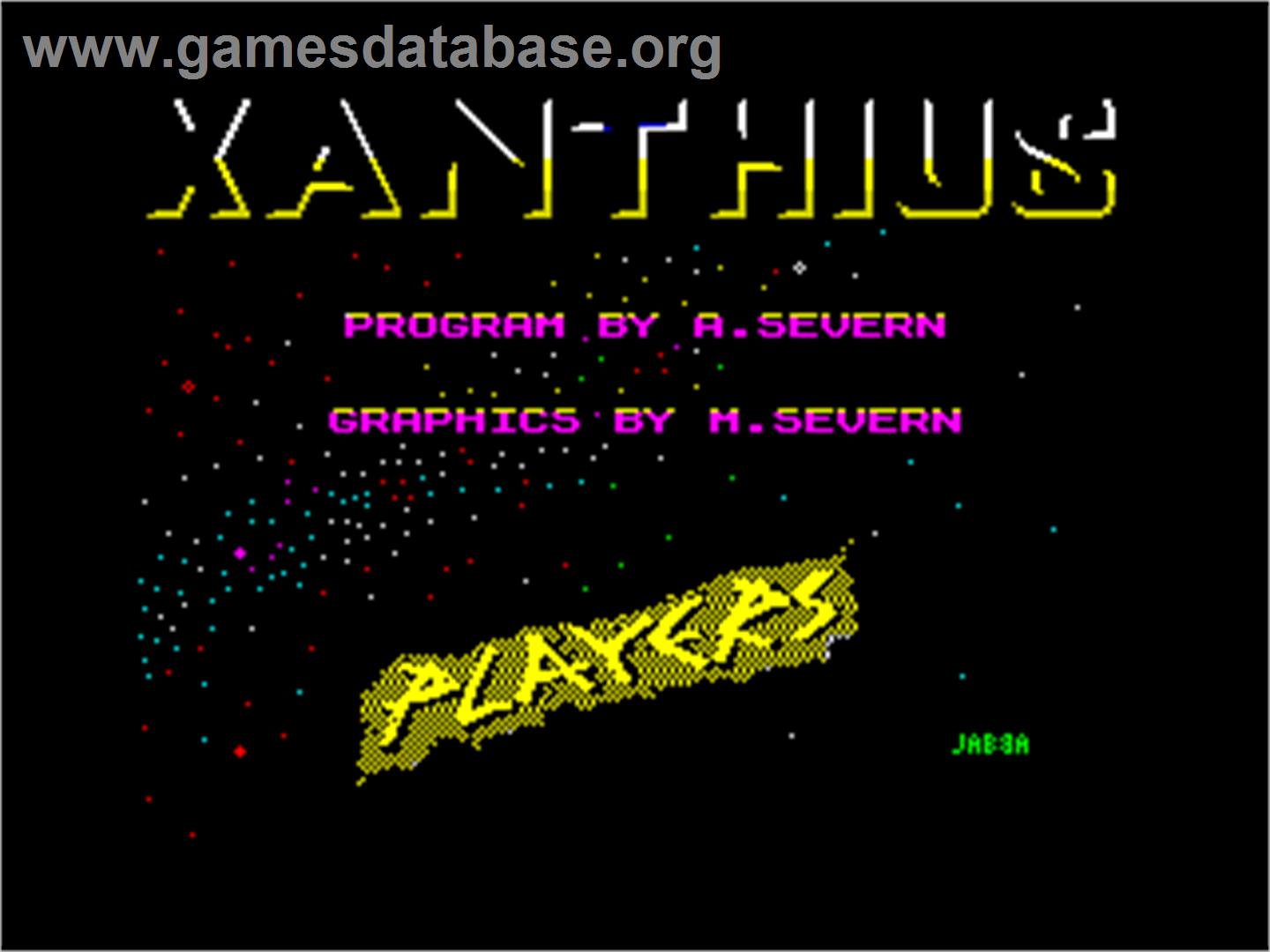 Xanthius - Sinclair ZX Spectrum - Artwork - Title Screen