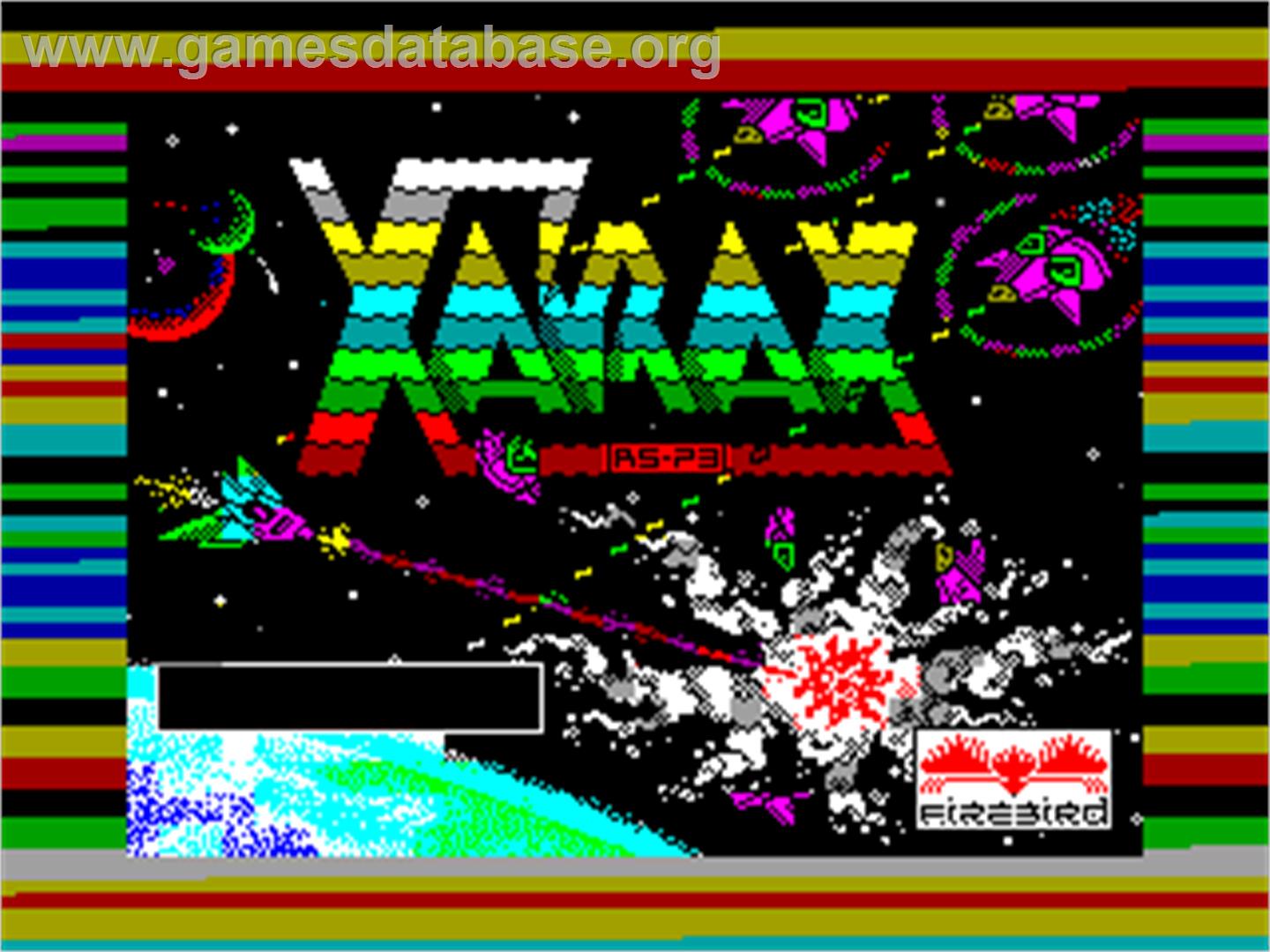 Xarax - Sinclair ZX Spectrum - Artwork - Title Screen