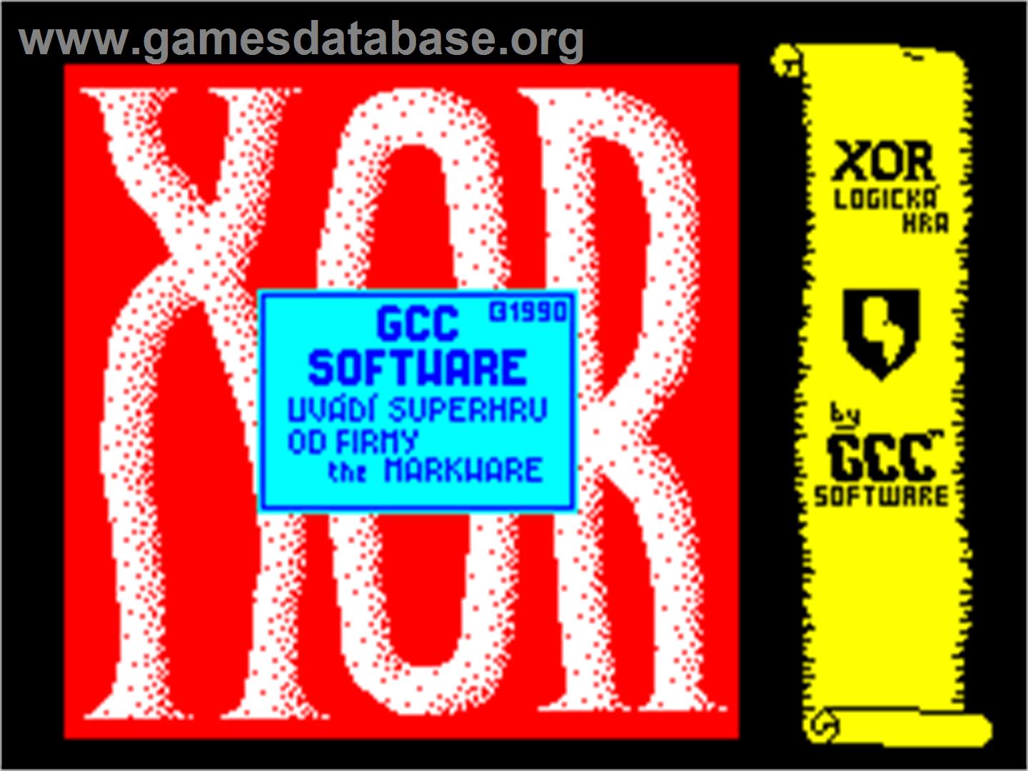Xor - Sinclair ZX Spectrum - Artwork - Title Screen