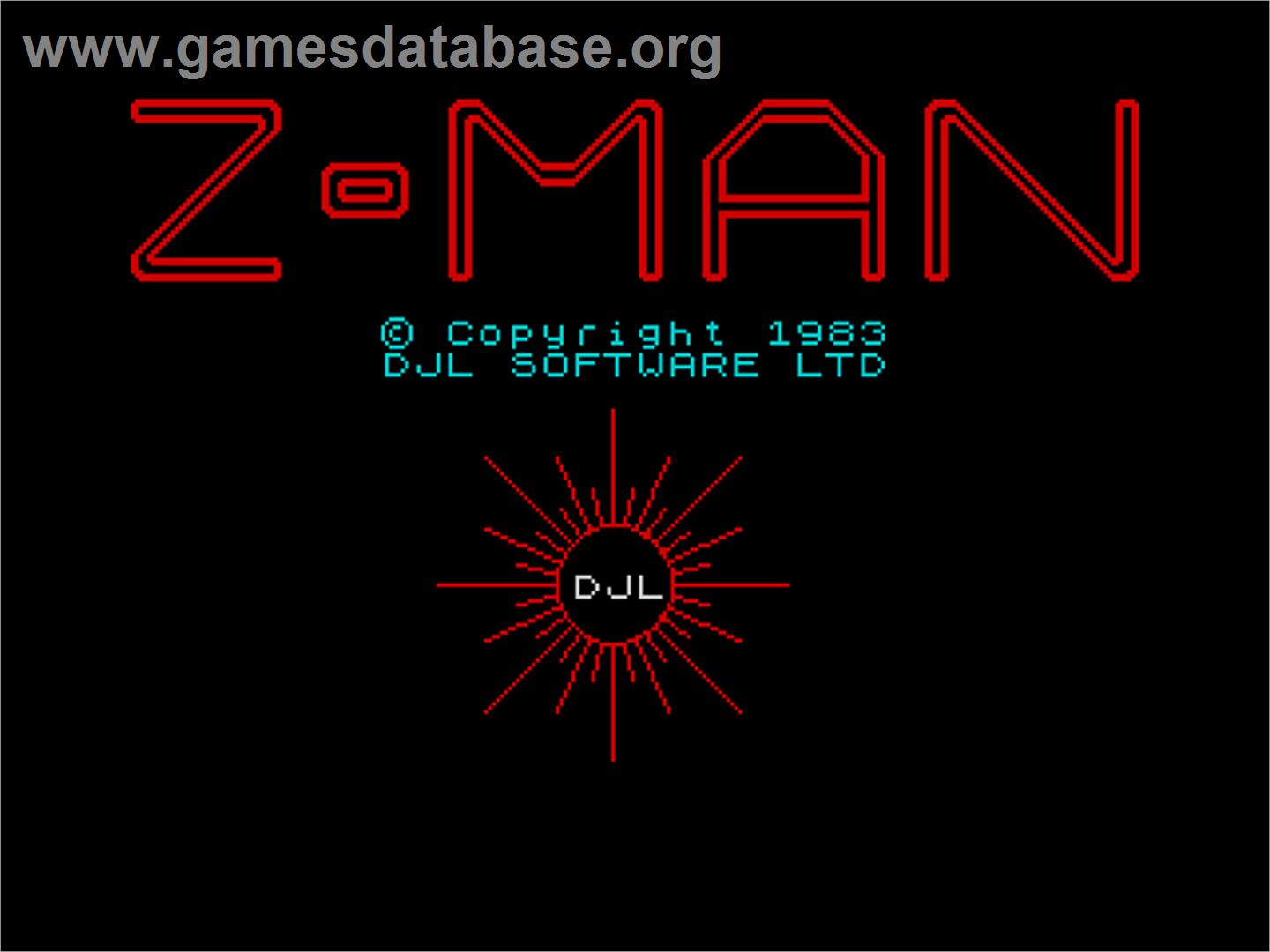 Z-man - Sinclair ZX Spectrum - Artwork - Title Screen