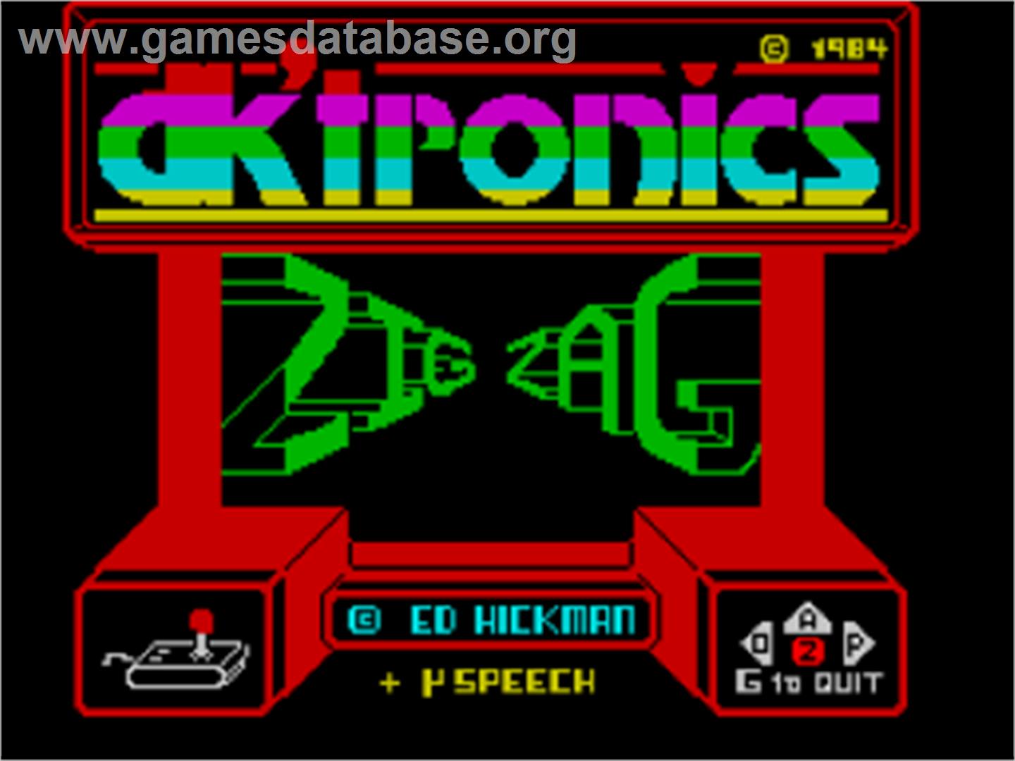 Zig Zag - Sinclair ZX Spectrum - Artwork - Title Screen