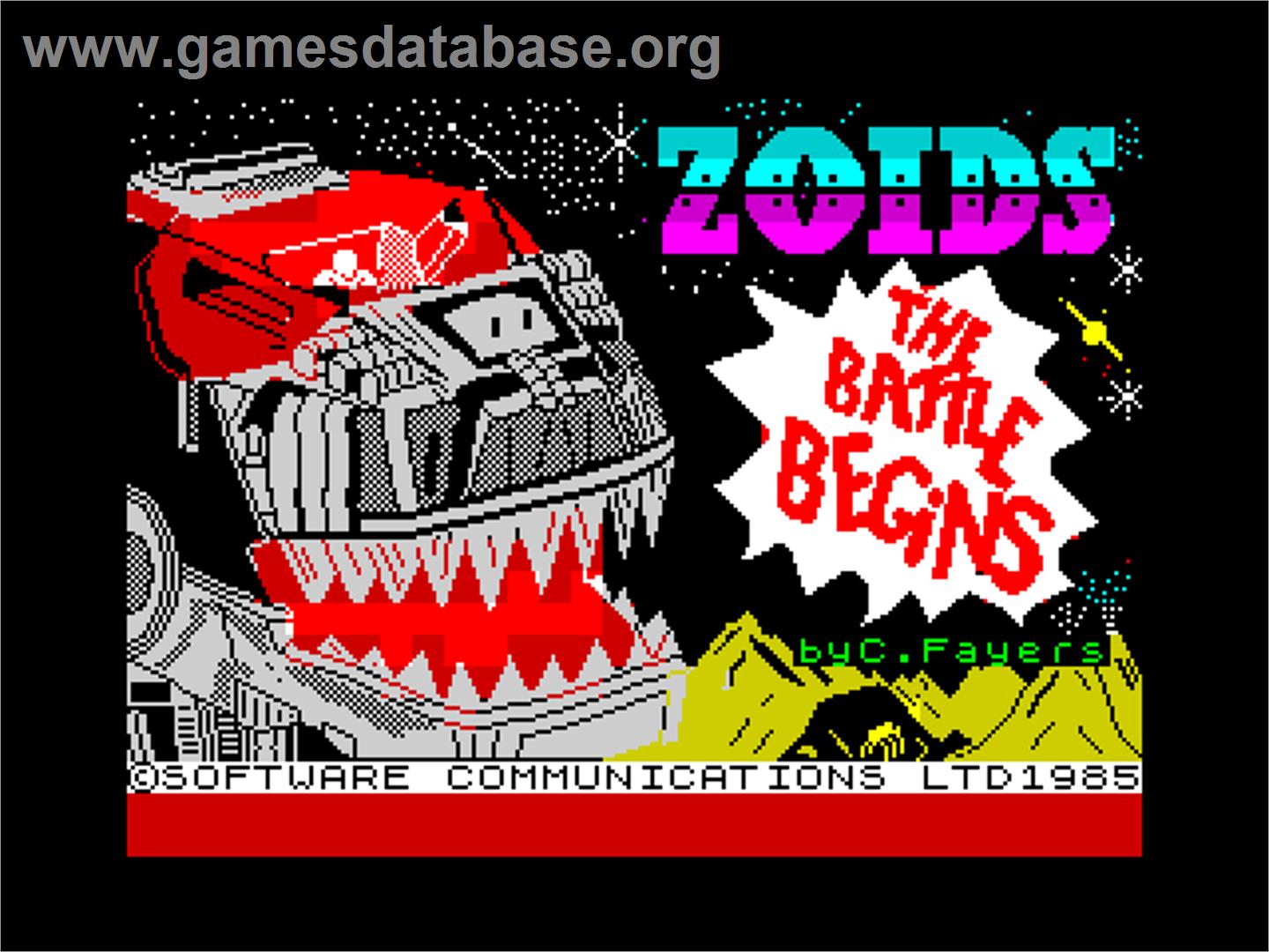 Zoids - The Battle Begins - Sinclair ZX Spectrum - Artwork - Title Screen