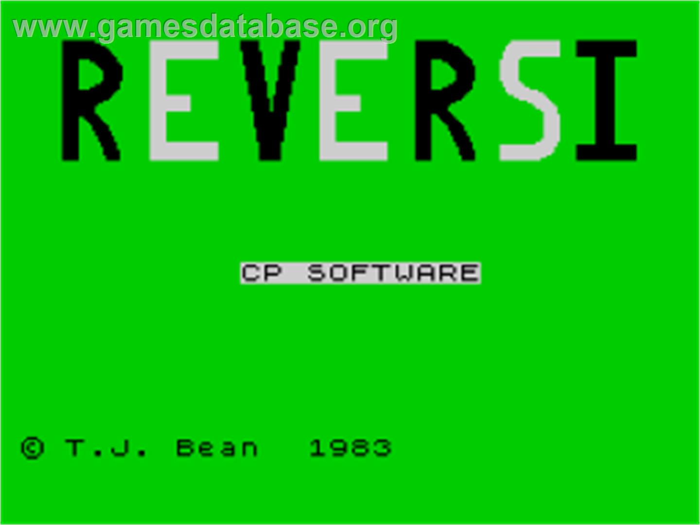 Zx Reversi - Sinclair ZX Spectrum - Artwork - Title Screen