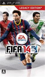 Box cover for Fifa 14 on the Sony PSP.