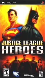 Box cover for Justice League Heroes on the Sony PSP.
