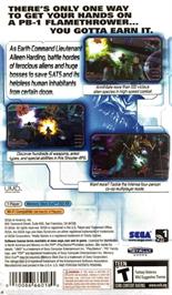 Box back cover for Alien Syndrome on the Sony PSP.
