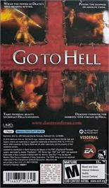 Box back cover for Dante's Inferno on the Sony PSP.
