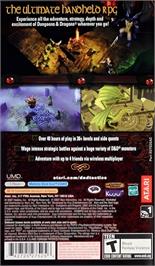 Box back cover for Dungeons And Dragons - Tactics on the Sony PSP.