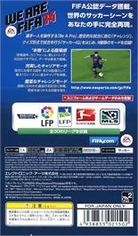 Box back cover for Fifa 14 on the Sony PSP.