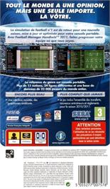Box back cover for Football Manager Handheld 2011 on the Sony PSP.