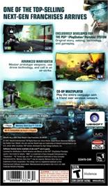 Box back cover for Ghost Recon Advanced Warfighter 2 on the Sony PSP.