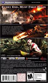 Box back cover for God Of War - Ghost Of Sparta on the Sony PSP.