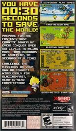 Box back cover for Half-minute Hero on the Sony PSP.