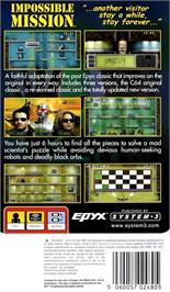 Box back cover for Impossible Mission on the Sony PSP.