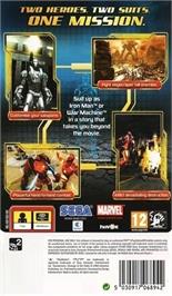 Box back cover for Iron Man 2 on the Sony PSP.