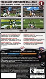 Box back cover for Madden Nfl 06 on the Sony PSP.