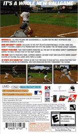 Box back cover for Major League Baseball 2k7 on the Sony PSP.