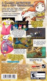 Box back cover for Popolocrois on the Sony PSP.