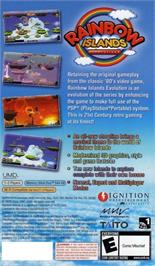 Box back cover for Rainbow Islands Evolution on the Sony PSP.