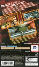 Box back cover for Rainbow Six Vegas on the Sony PSP.