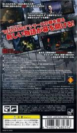 Box back cover for Resistance Retribution on the Sony PSP.