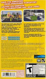 Box back cover for Simpsons Game, The on the Sony PSP.