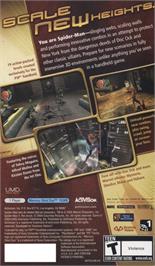 Box back cover for Spider-man 2 on the Sony PSP.
