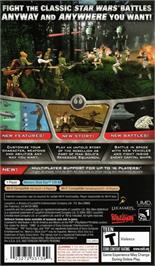 Box back cover for Star Wars Battlefront - Elite Squadron on the Sony PSP.