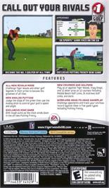 Box back cover for Tiger Woods Pga Tour 06 on the Sony PSP.