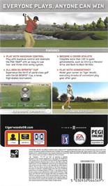 Box back cover for Tiger Woods Pga Tour 09 on the Sony PSP.