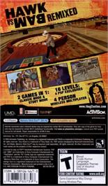 Box back cover for Tony Hawk's Underground 2 - Remix on the Sony PSP.
