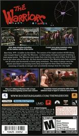 Box back cover for Warriors, The on the Sony PSP.