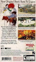 Box back cover for Ys Seven on the Sony PSP.