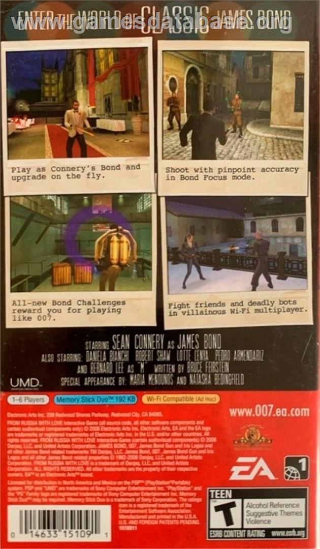 007 - From Russia with Love - Sony PSP - Artwork - Box Back