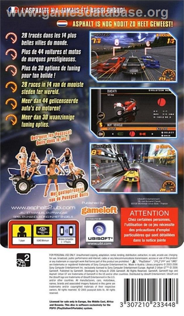 Asphalt - Urban Gt 2 - Sony PSP - Artwork - Box Back