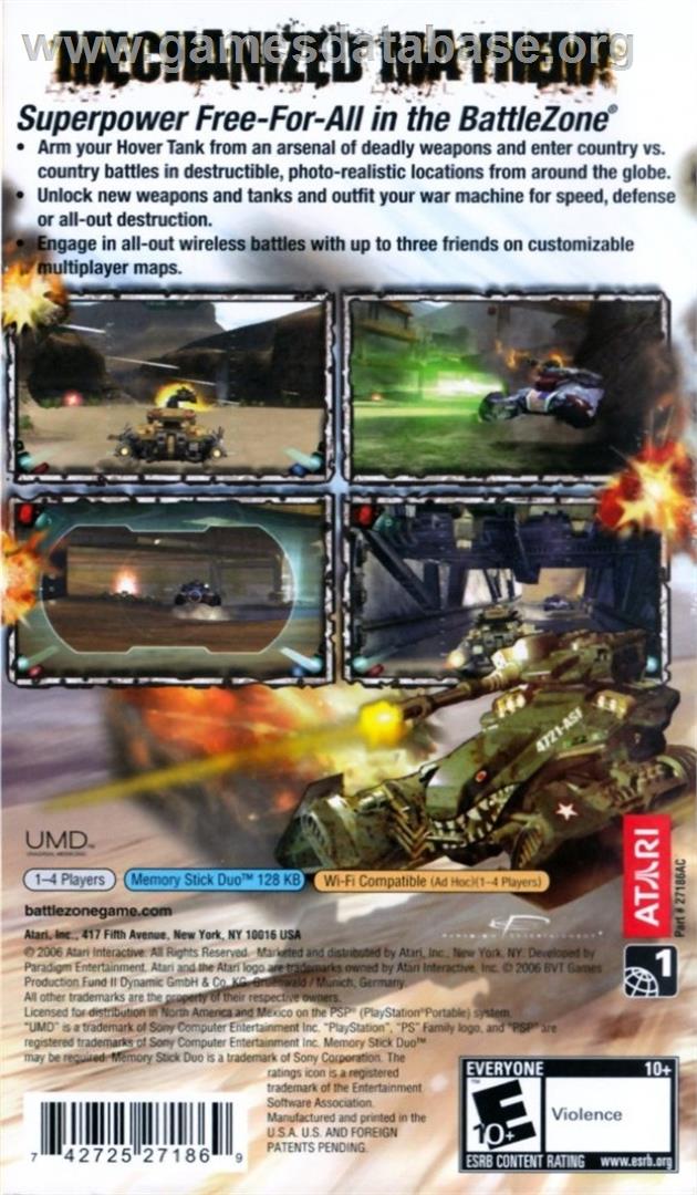 Battlezone - Sony PSP - Artwork - Box Back
